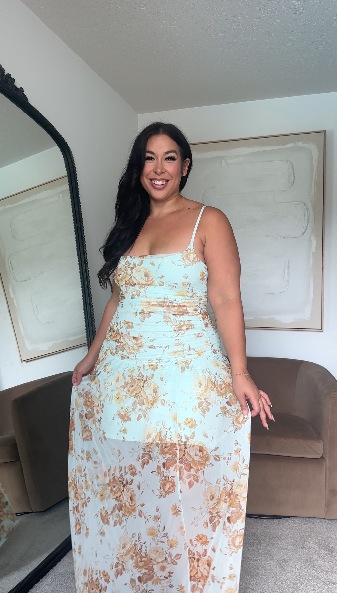 chinese dress ladies Abercrombie - Embroidered Sheer Maxi Dress