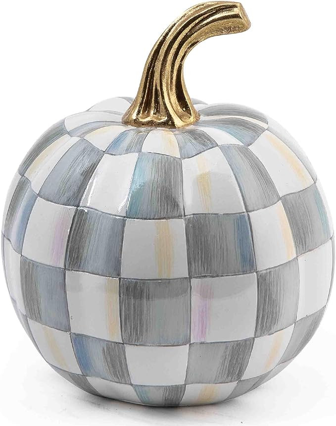 MACKENZIE-CHILDS Mini Decorative Pumpkin for Fall Decor, Autumn Decorations for Home, Gray-and-Wh... | Amazon (US)