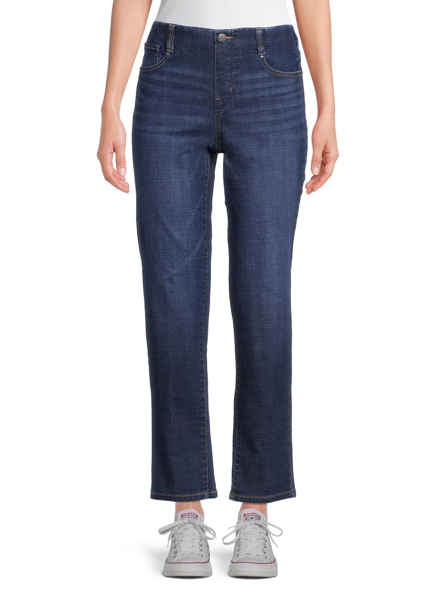 Time and Tru Women's Pull On Straight Leg Jeans | Walmart (US)