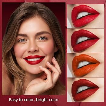 4 Colors Matte Lipstick, Lip Tint Lip stain, Labiales Mate Velvet Lipstick 24 hours Long Lasting ... | Amazon (US)