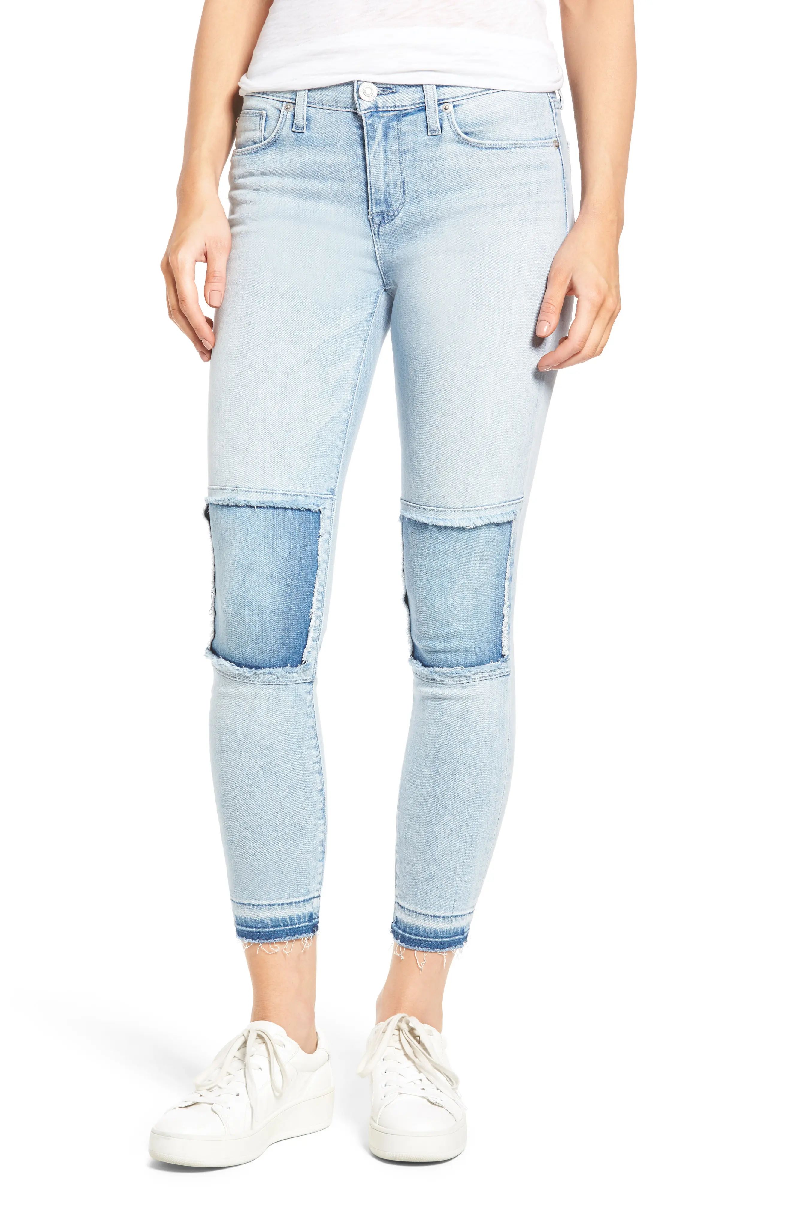 Szzi Mid Rise Patched Skinny Jeans | Nordstrom