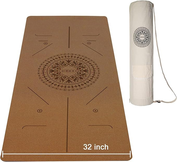 Iodoo 72x32inch 6mm Cork Non Slip Thick Yoga Mat with Yoga Bag , Eco-Friendly Extra large Yoga Ma... | Amazon (US)