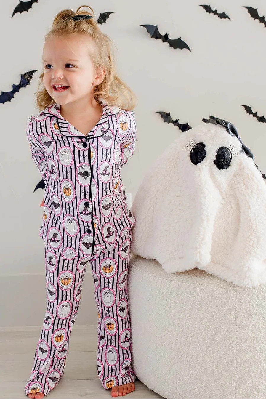 Halloween Glow-in-the-Dark Two-Piece Bamboo Pajama Set | Eye Want Candy | Caden Lane