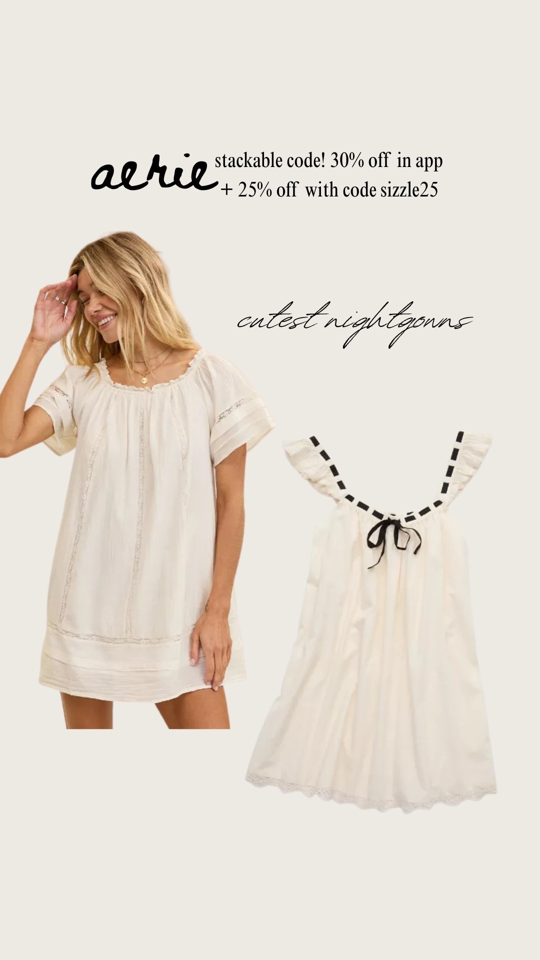 Aerie in app sale 30% off plus additional 25% off with code sizzle25!

#LTKFindsUnder50 #LTKSeasonal #LTKSaleAlert