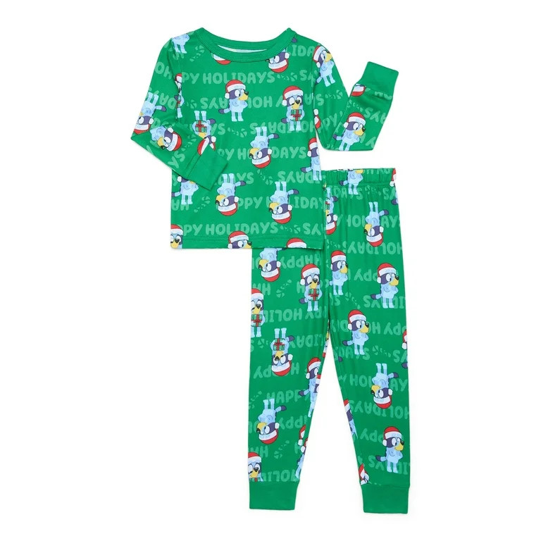Character Toddler Christmas Snug Fit Top and Pants, 2-Piece Pajama Set, Sizes 12M-5T | Walmart (US)
