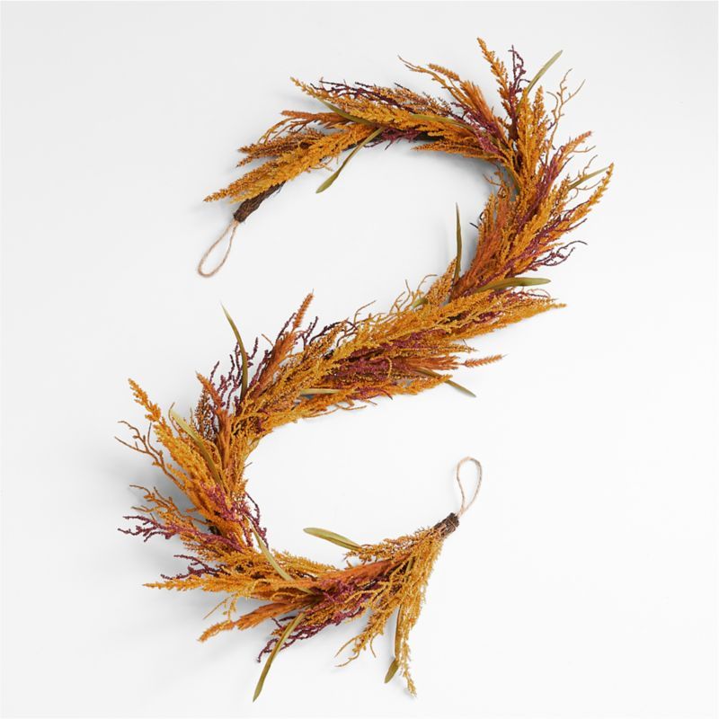 Harvest Wheat Autumn Garland + Reviews | Crate and Barrel | Crate & Barrel