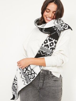 Printed Sweater-Knit Scarf For Women | Old Navy (US)