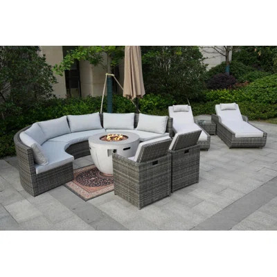Shaniya Wicker/Rattan 10 - Person Seating Group With Cushions | Wayfair North America