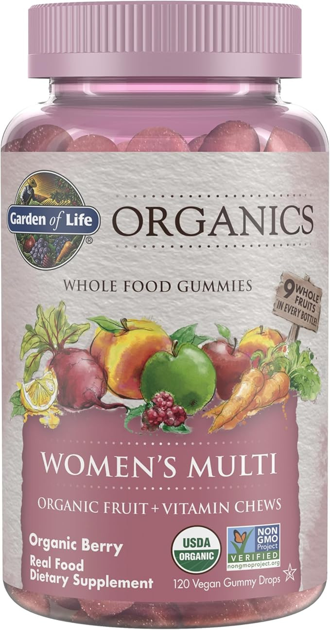 Garden of Life Organics Women's Gummy Vitamins - Berry - Certified Organic, Non-GMO, Vegan, Koshe... | Amazon (US)
