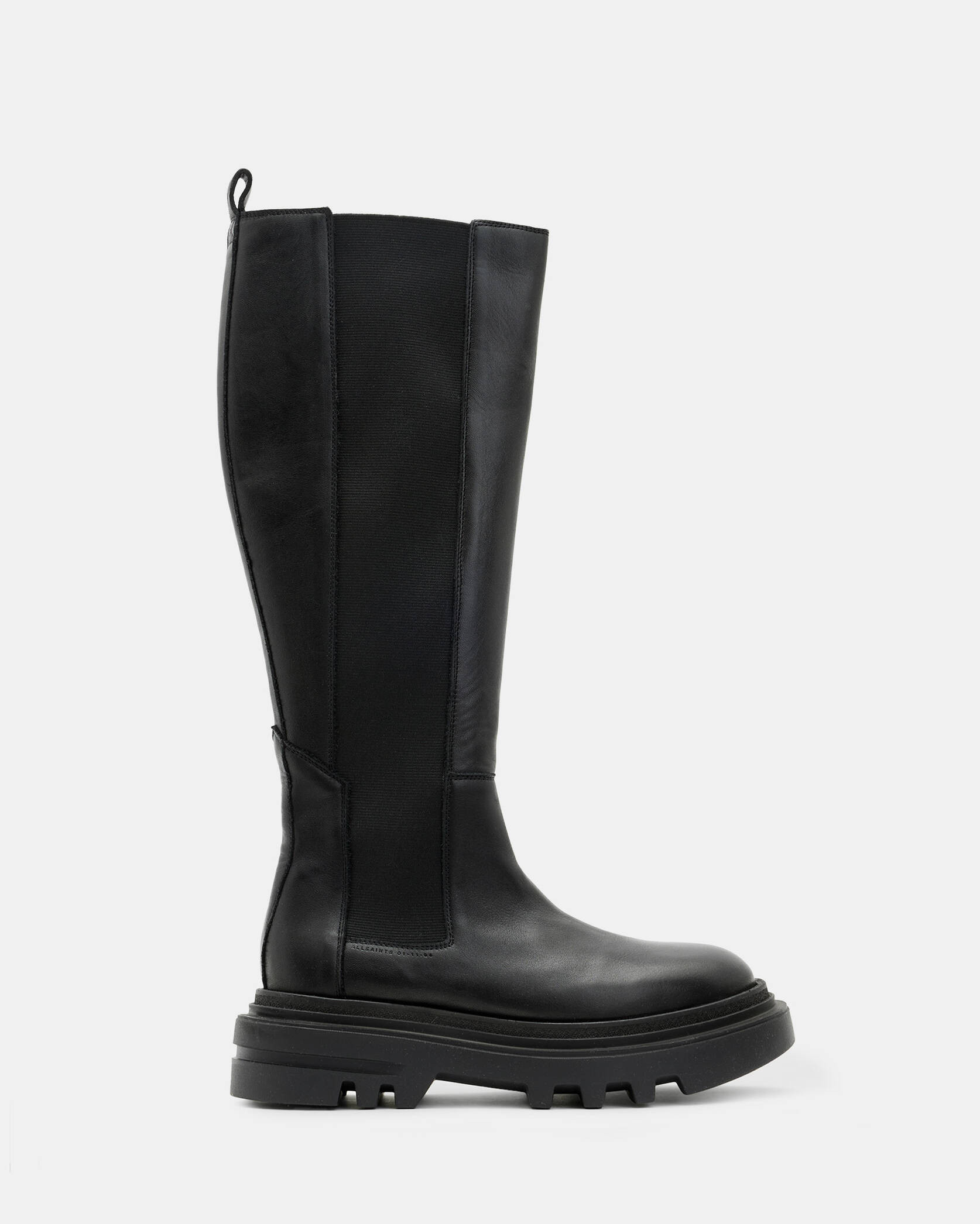Monica Knee High Leather Boots Black | ALLSAINTS | AllSaints UK