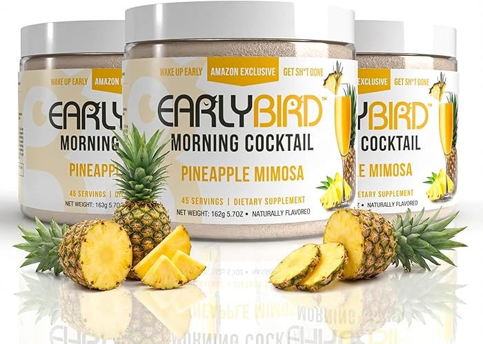 EarlyBird Energy Drink Powder, Morning Cocktail Pineapple Mimosa, Zero Sugar Electrolytes with Am... | Amazon (US)