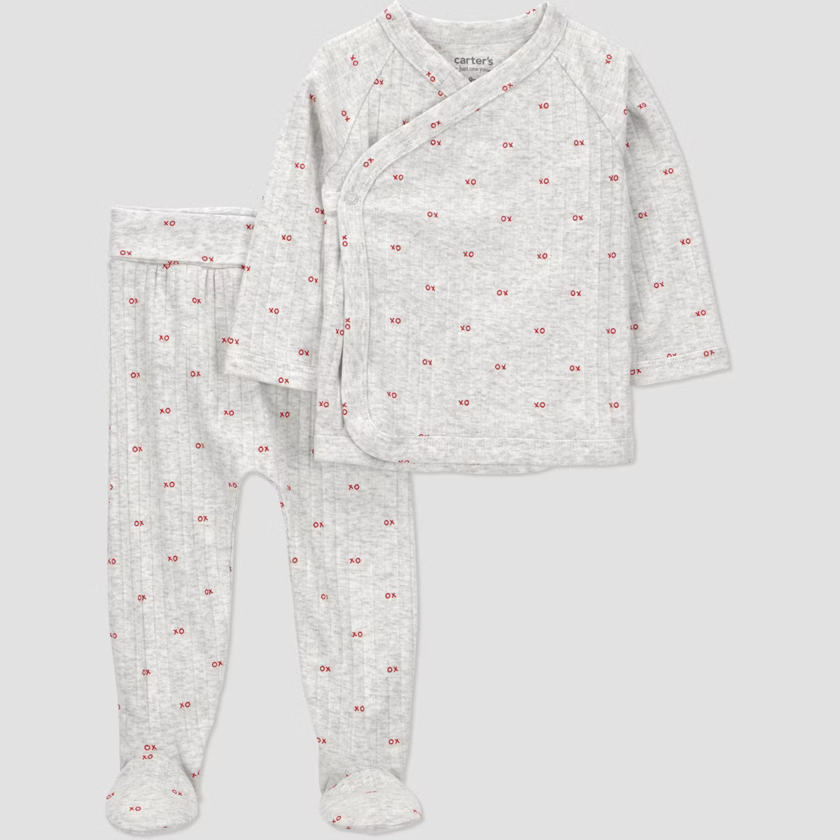 Carter's Just One You® Baby 2pc Valentines' Day Neutral Cardigan Set - Gray | Target