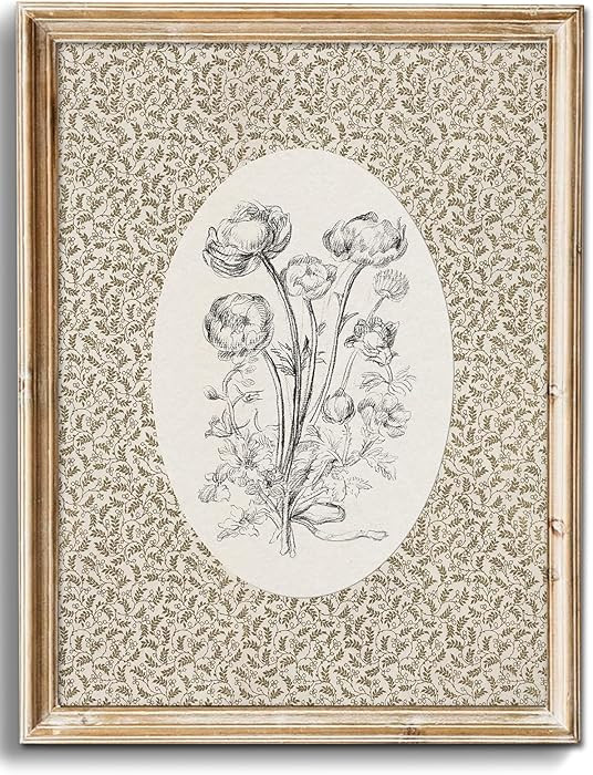 uniro Neutral Vintage Floral Wall Art Prints, Bedroom Nursery Wall Painting Canvas Prints Cottage... | Amazon (US)