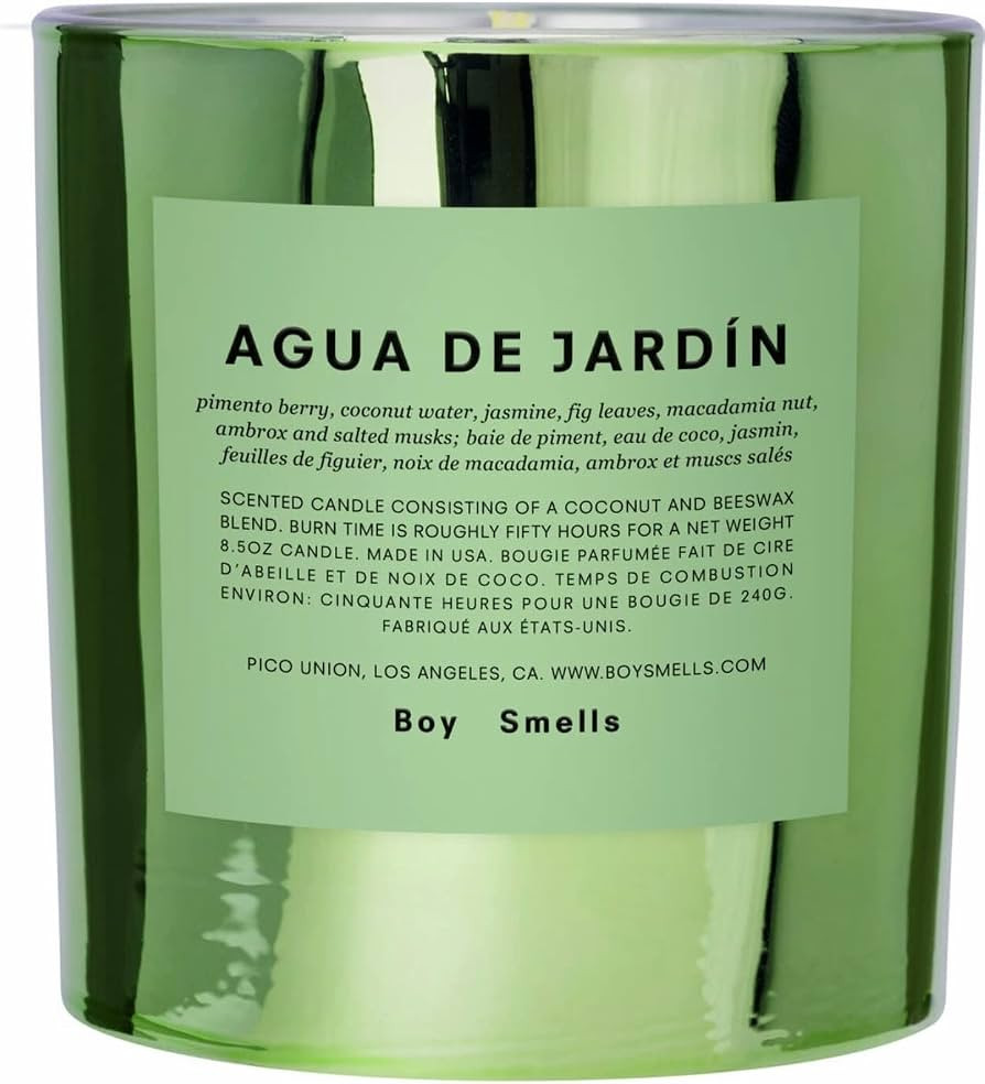 Agua de Jardín Boy Smells Candle | 50 Hour Long Burn | Coconut & Beeswax Blend | Luxury Scented ... | Amazon (US)