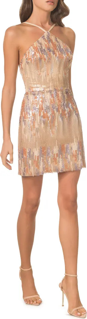 Dress the Population Victoria Sequin Halter Cocktail Minidress | Nordstrom | Nordstrom