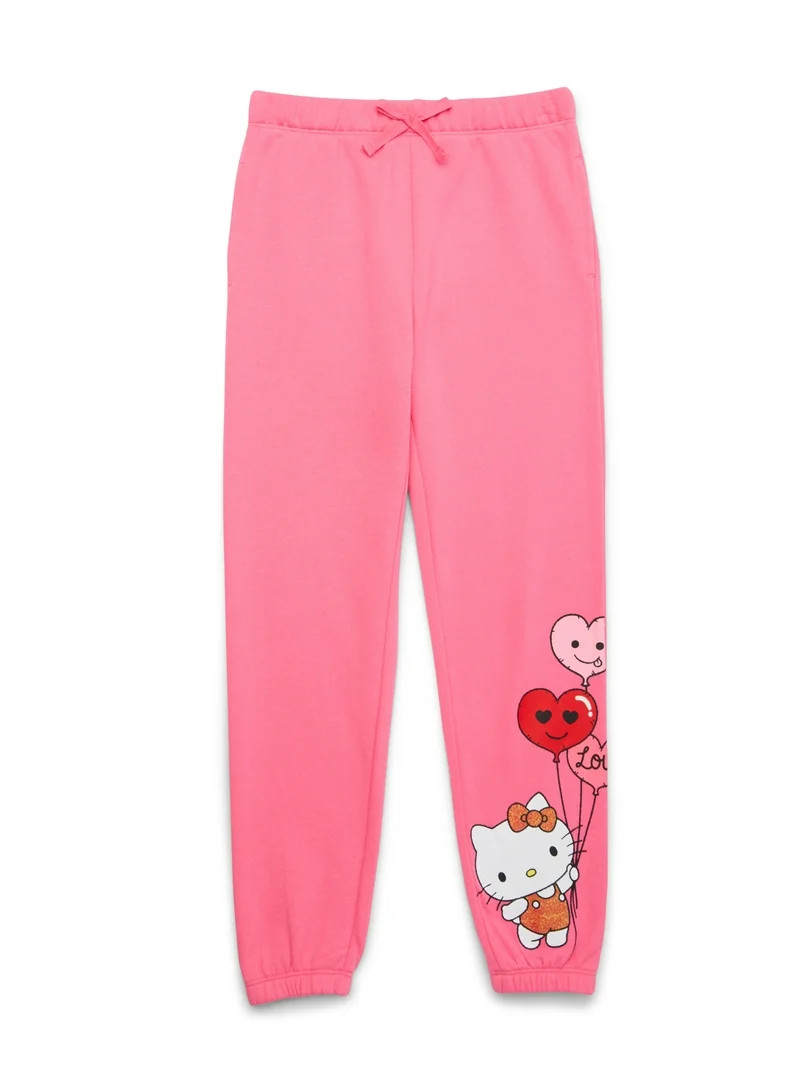 Hello Kitty Love Girls Valentine's Day Jogger Pants, Sizes 4-16 | Walmart (US)