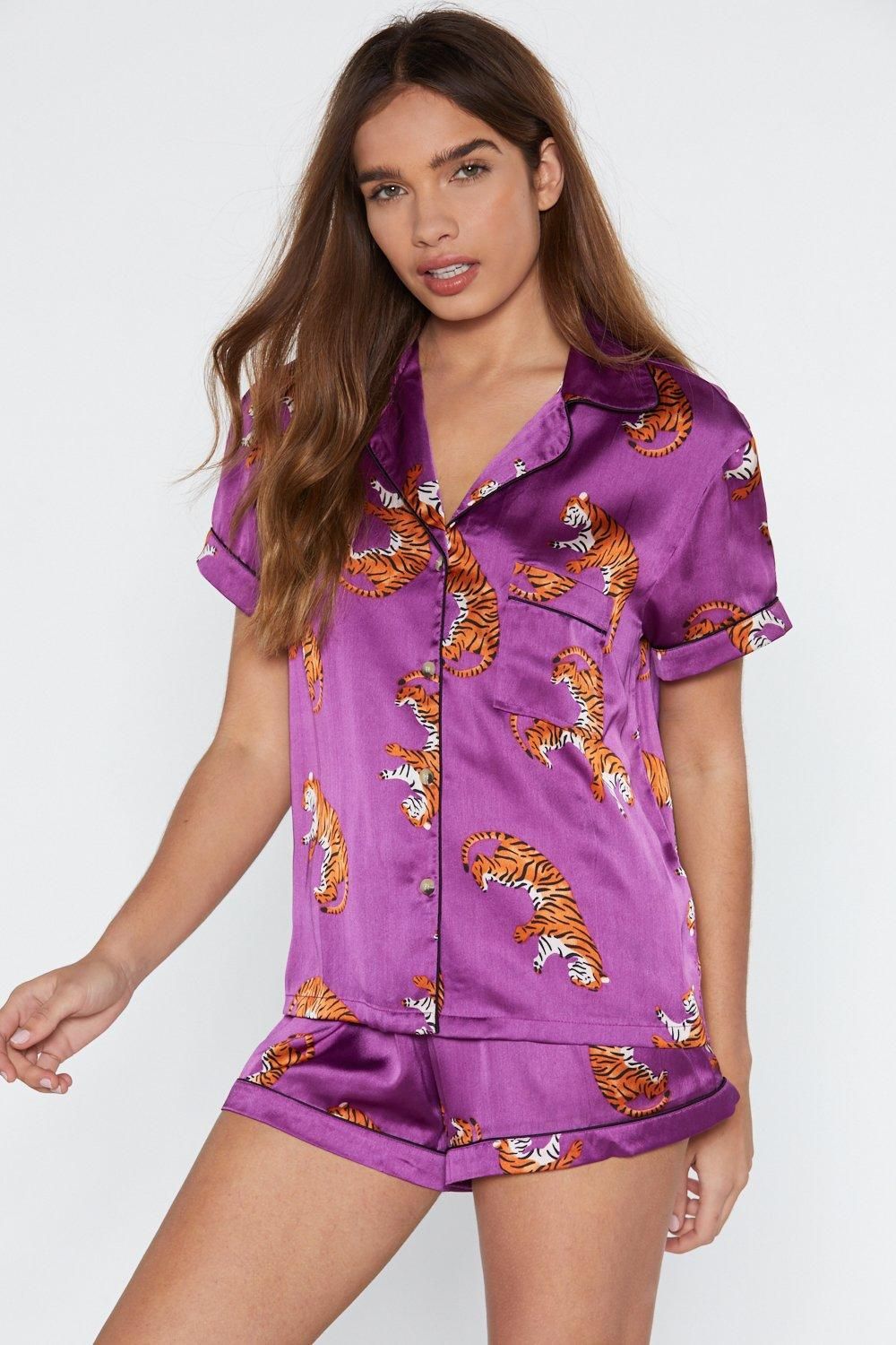 Fangs For Everything Tiger Top and Shorts Pajama Set | NastyGal (US & CA)