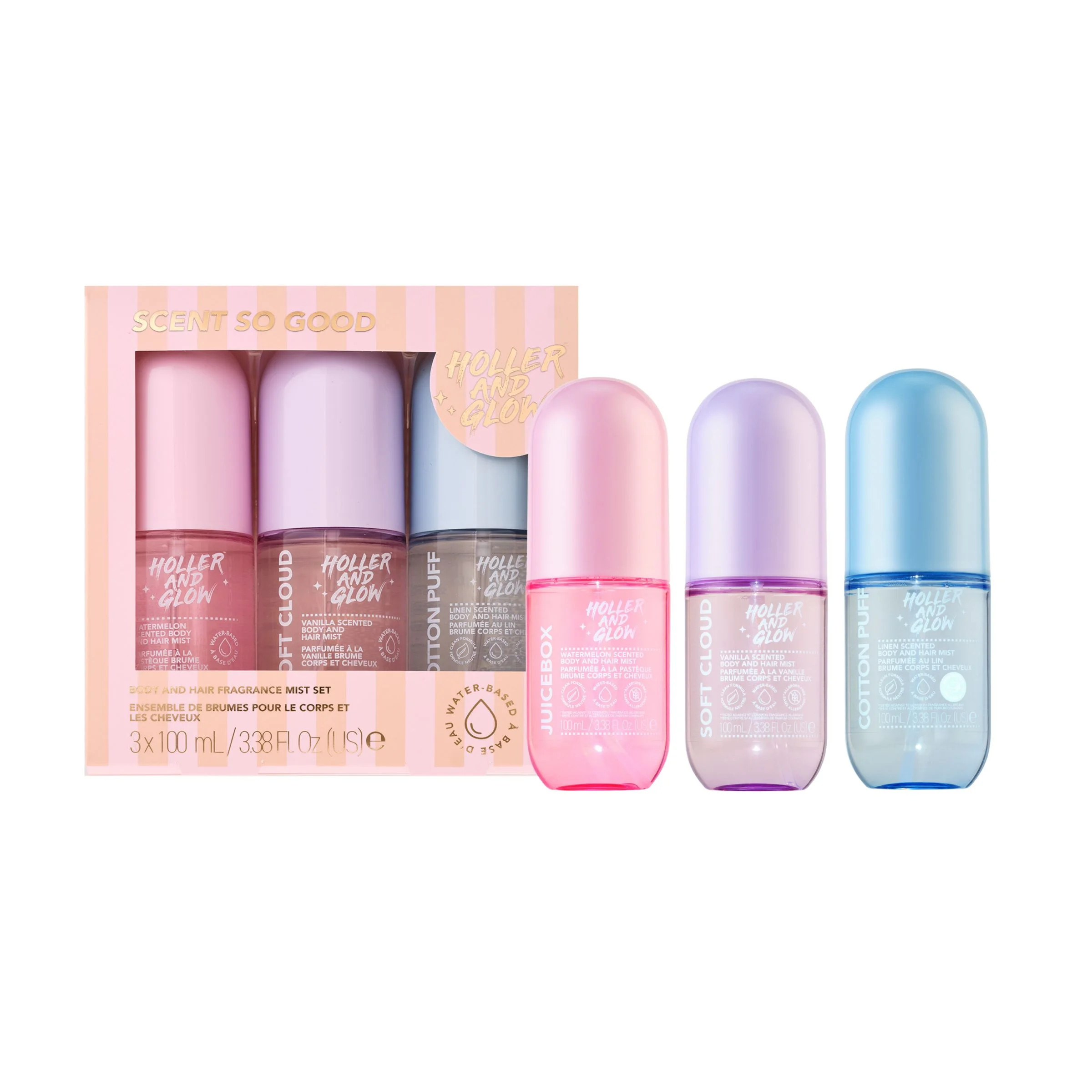 Holler And Glow Limited Edition Body Mist Gift Set, Water Based, 3 Piece Gift Set | Walmart (US)
