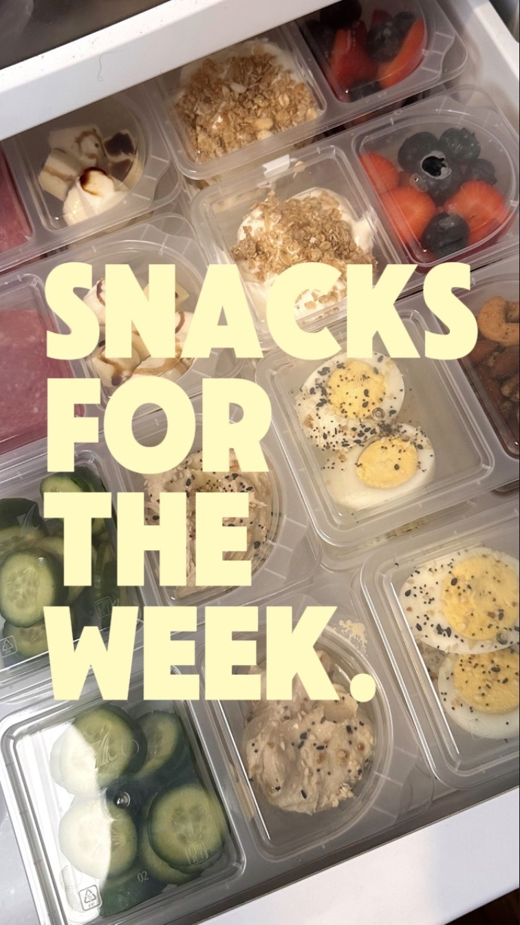 Pack Your Lunch With Us - Part 1: Snacks for the Week 🍓🥒

School is back in session, so we’re getting back into the routine of packed lunches around here! And we’re starting with snacks for the week, four easy, healthy combinations that make 16 grab and go snack packs. 🍓🥒

1. Salami + mozzarella snacking cheese with a drizzle of balsamic glaze
2. Mini cucumbers + hummus topped with Everything Bagel seasoning and a drizzle of EVOO
3. Hard boiled eggs halved with Everything Bagel seasoning + a seasoned nut medley
4. Greek yogurt + granola + fresh strawberries and blueberries for a yummy parfait 

These stack perfectly in our @scoutbags cooler tote to help keep everything cool throughout the day, and it comes in so many cute colors and patterns!

Comment SNACK and I’ll send you the links to this cooler tote and our fave snack pack containers.

More to come in Part ✌🏼! 🍎✏️

school lunch ideas, snack prep, lunch prep, easy snack ideas, healthy snacks, grab and go snacks, back to school lunches, high protein snacks, meal prep ideas, lunch box ideas

#LTKmomlife #LTKstorytime #LTKfoodie