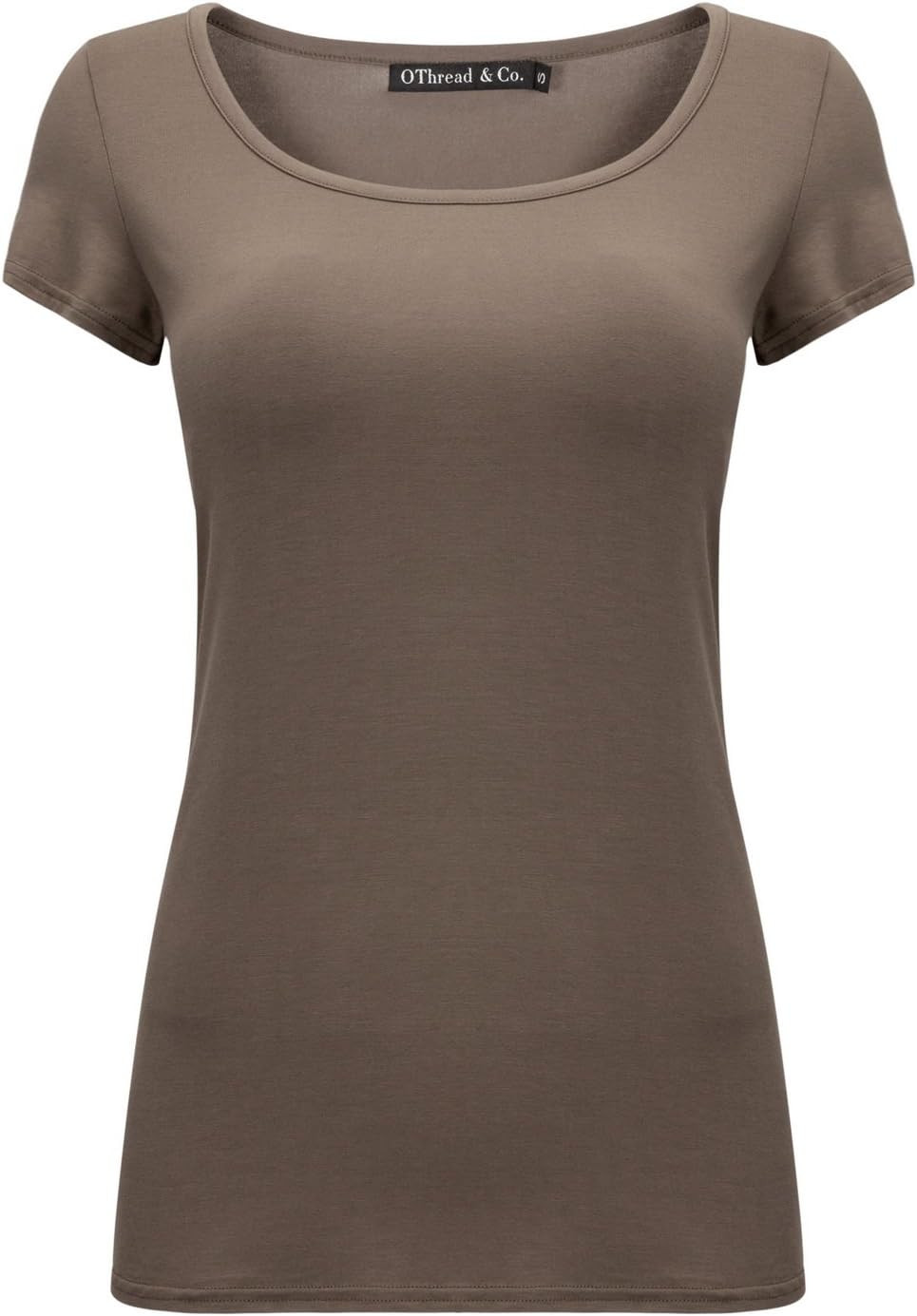 OThread & Co. Women's Short Sleeve T-Shirt Scoop Neck Basic Layer Stretchy Shirts | Amazon (US)
