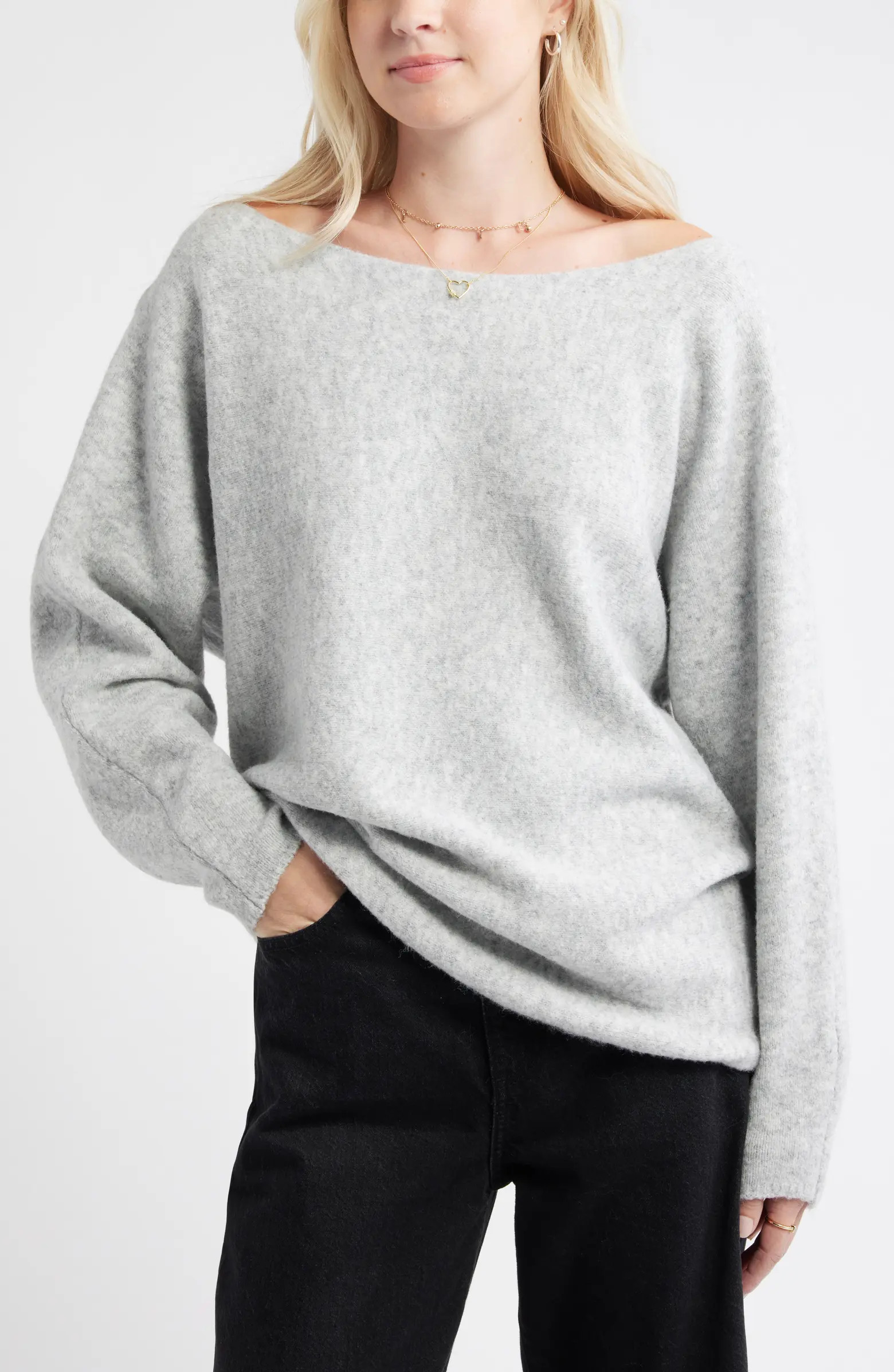 Lofty Boat Neck Oversize Sweater | Nordstrom