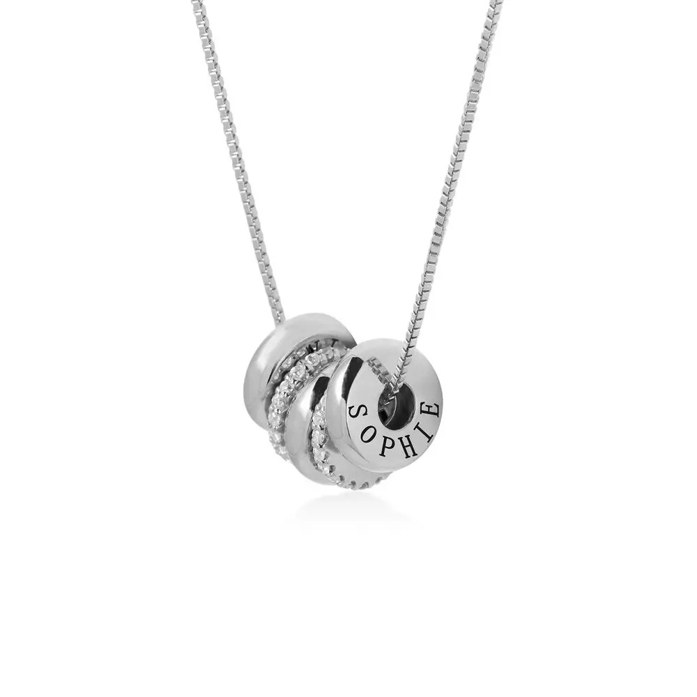 Candy Necklace with Engraved Beads in Silver | Theo Grace