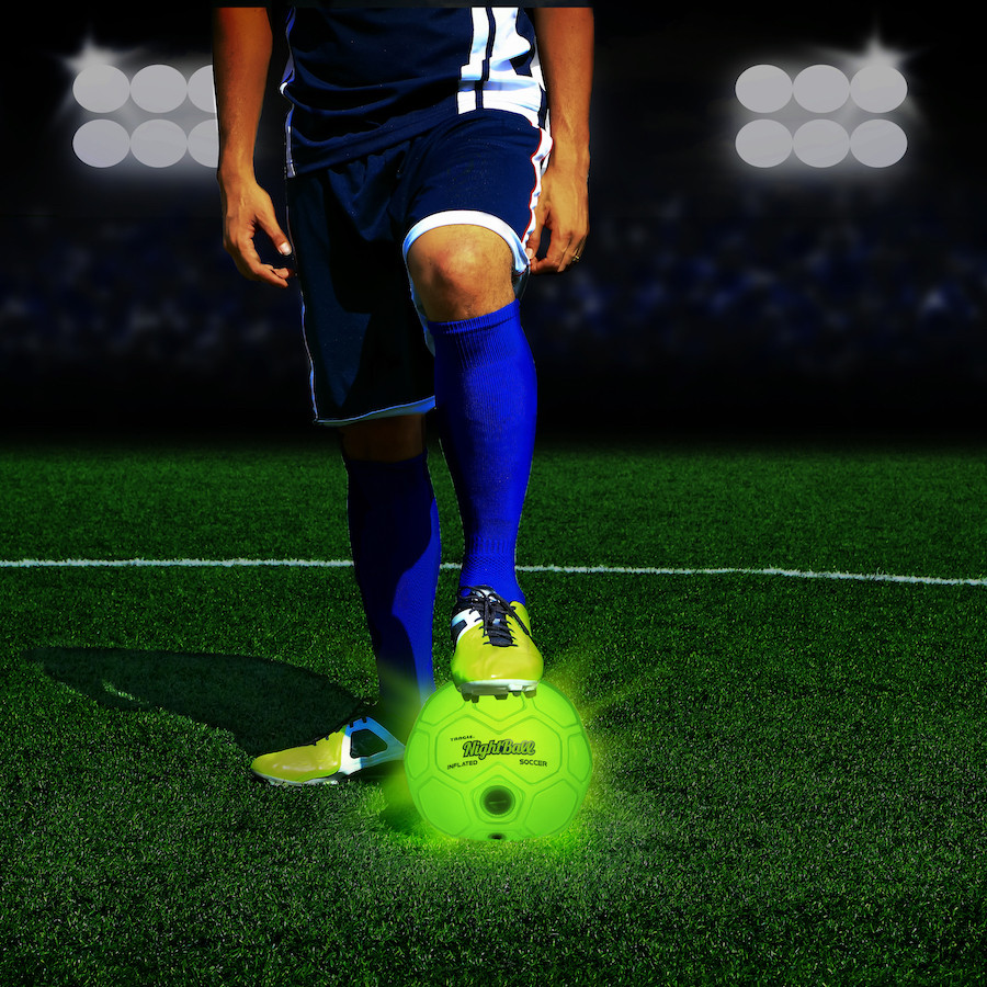 Nightball Inflated Soccer Ball - Green | Fat Brain Toys