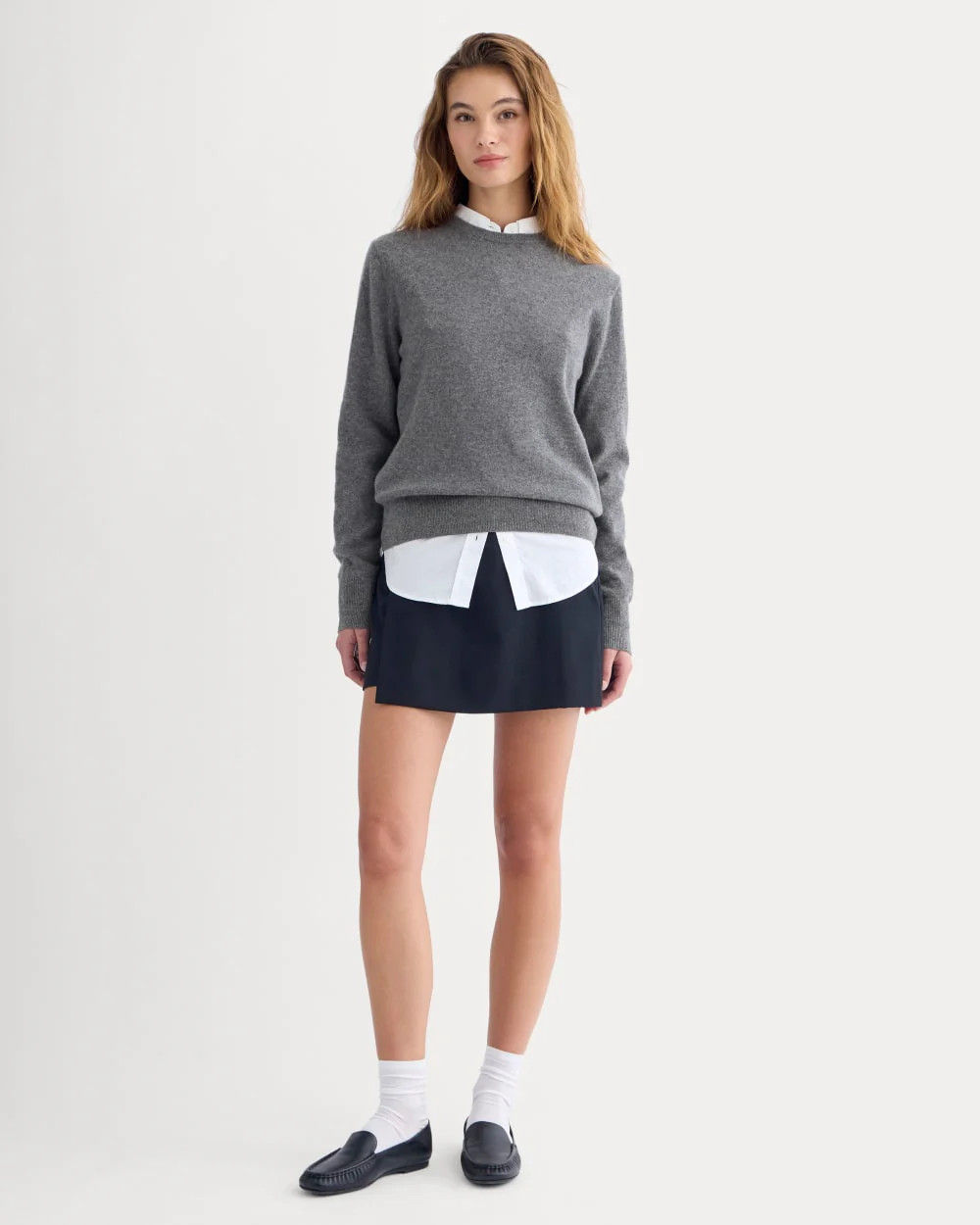 Cashmere Slim Crew Sweater | Heather Charcoal | Everlane