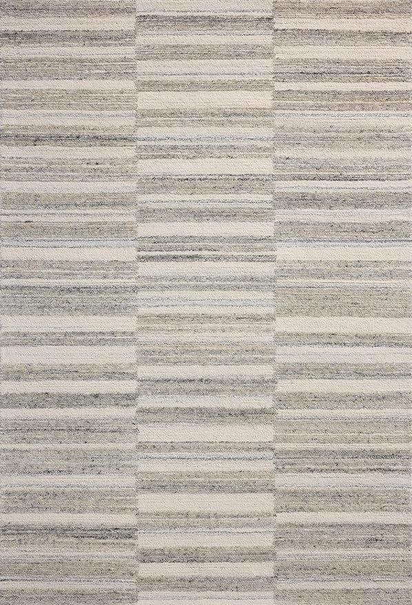Loloi Magnolia Home by Joanna Gaines Rae Collection RAE-02 Stone/Ivory 7'-9" x 9'-9" Area Rug | Amazon (US)