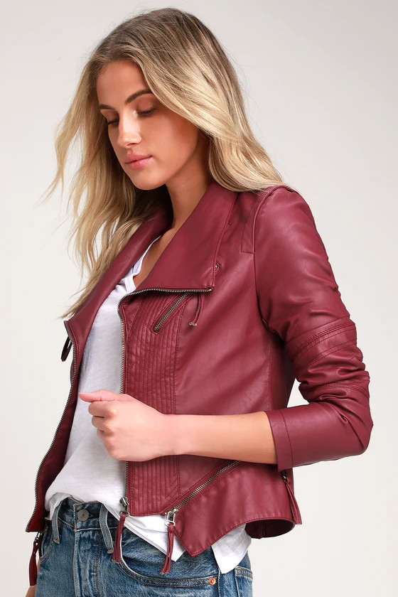 Up on a Tuesday Burgundy Vegan Leather Jacket | Lulus (US)