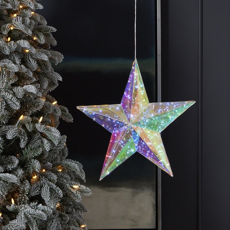 Seasonal LLC Christmas LED Lights - Prismatic Iridescent Traditional Star 14" - Walmart.com | Walmart (US)