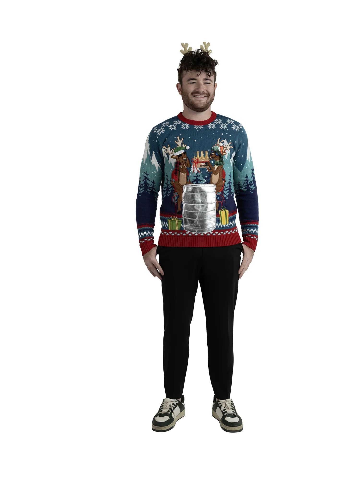 Jollidays Men's Keg Deer Drink Pocket Ugly Christmas Sweater | Walmart (US)