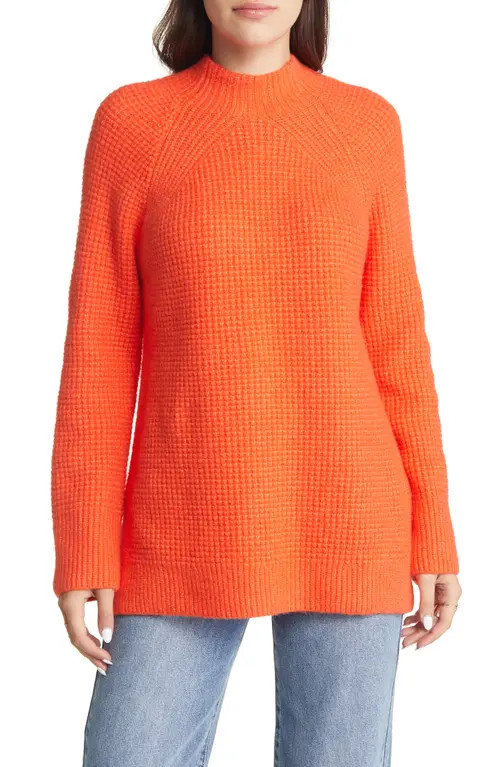 Mock Neck Waffle Knit Cotton Blend Sweater | Nordstrom