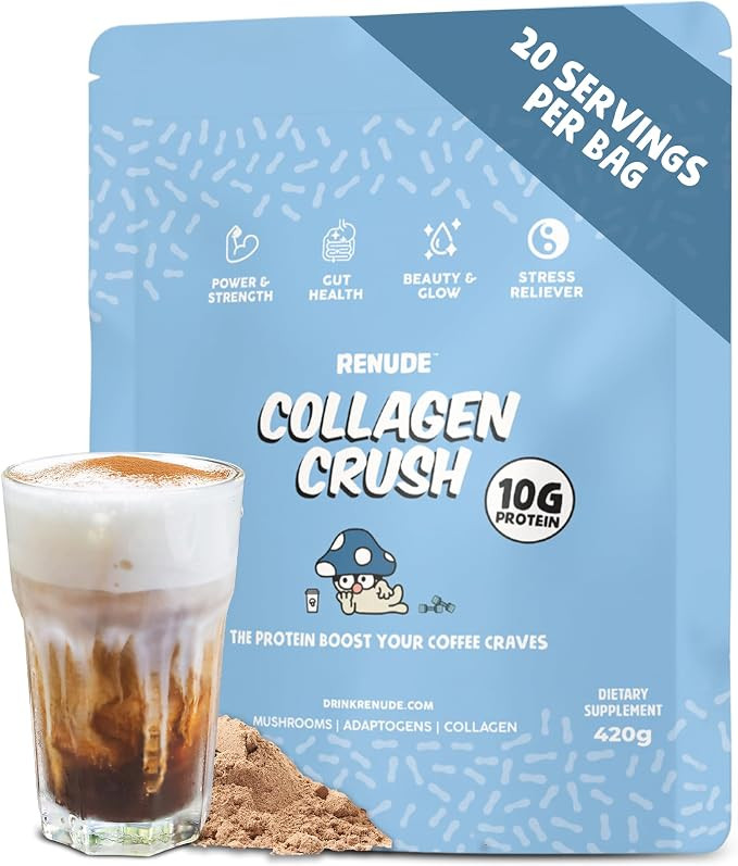 Renude Collagen Crush - Creamer Powder for Coffee, Grass-Fed Bovine Collagen Peptides, 10g Protei... | Amazon (US)