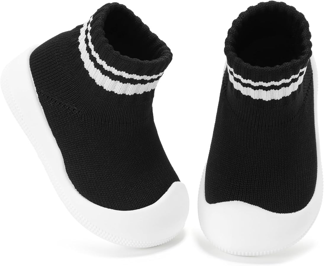 Wide Toe Box Baby Sock Shoes Soft Sole Infant First Walking Shoe Non-Slip Slippers Lightweight Sn... | Amazon (US)