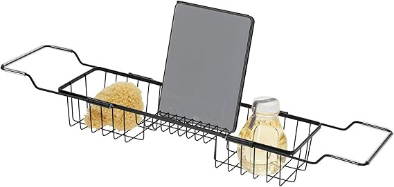 iDesign Everett Metal Adjustable Over the Tub Caddy Basket for Master, Guest, Kid's Bathroom, 22.... | Amazon (US)