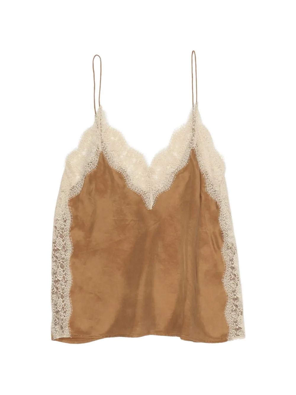 lace-trim V-neck top | Farfetch Global