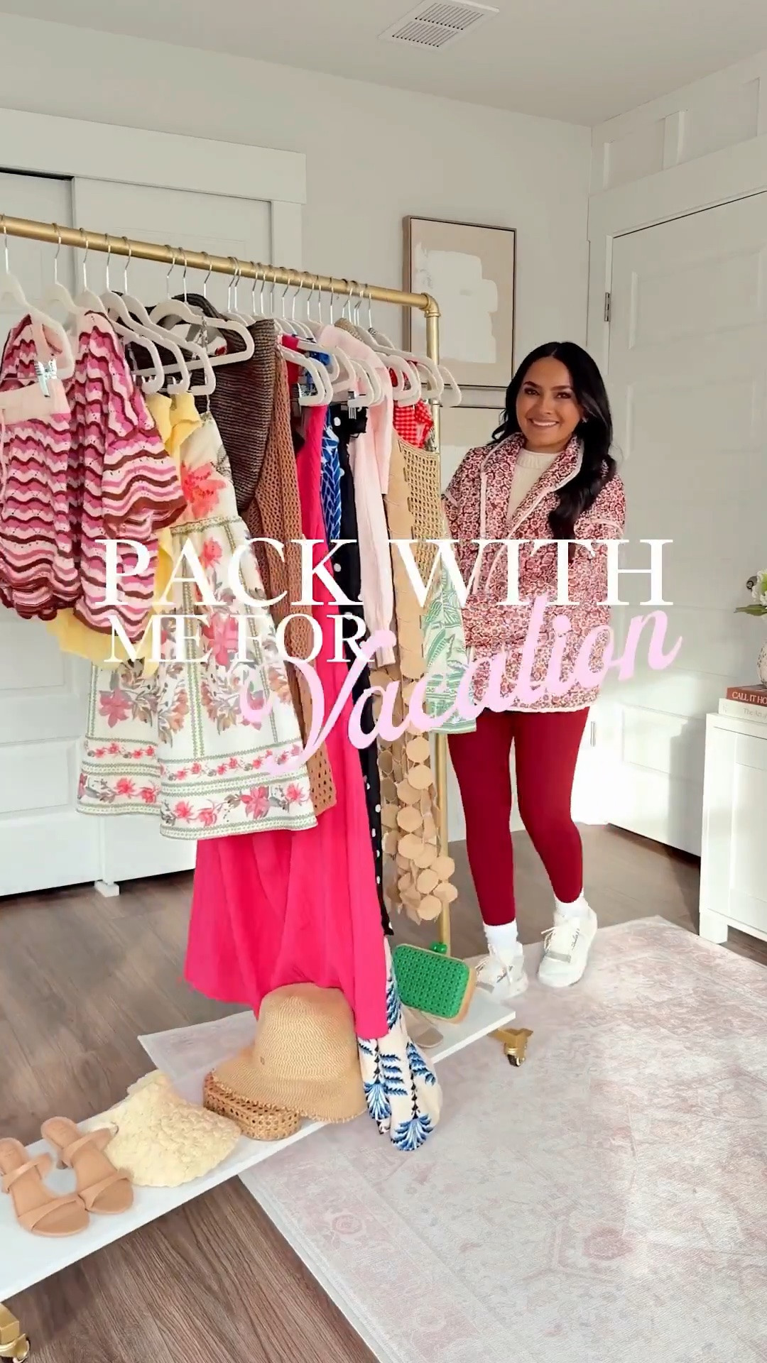 Pack with me for vacation!
For reference: I’m 5’0, 32b bra size, and 2/26 in bottoms, pear shaped. 
*Everything I share is unaltered! TTS means true to size. Between size 5-6.5 in shoes

Floral jacket size xs TTS
Leggings size medium regular TTS - I like to size up and go with the regular length 

Green halter dress size xs TTS
Clear heels size 5 TTS

Red gingham swimsuit top size xs TTS
Red gingham swimsuit bottoms size small TTS
Red gingham swimsuit coverup sarong size xxs/xs TTS

White halter top size xs TTS
Fringe skirt size small TTS

Pink gingham dress size xs TTS
Pink cardigan size small TTS
Sneakers size 6.5 TTS


Black polka dot swimsuit top size xs TTS
Black polka dot swimsuit bottoms size small TTS
Black polka dot swimsuit coverup pants size TTS

Blue cutout dress size xs TTS


Pink dress size small TTS
Tan heels size 5 TTS


Brown swimsuit top size xs TTS
Brown swimsuit bottoms size small TTS
Crochet swimsuit coverup dress size xs TTS

Pink and green floral dress size xs TTS

Yellow swimsuit top size petite TTS
Yellow swimsuit bottoms size small TTS
Crochet coverup set size xs TTS

#LTKootd #LTKgrwm #LTKPetite