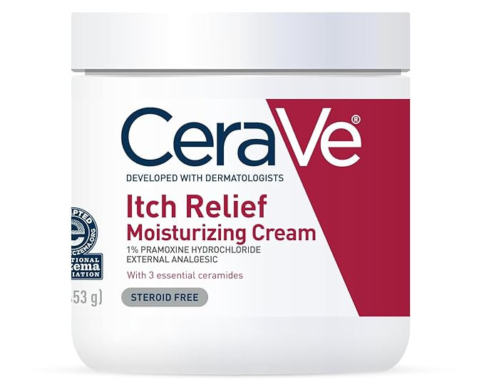 CeraVe Moisturizing Cream for Itch Relief, Anti Itch Cream with Pramoxine Hydrochloride, Relieves... | Amazon (US)