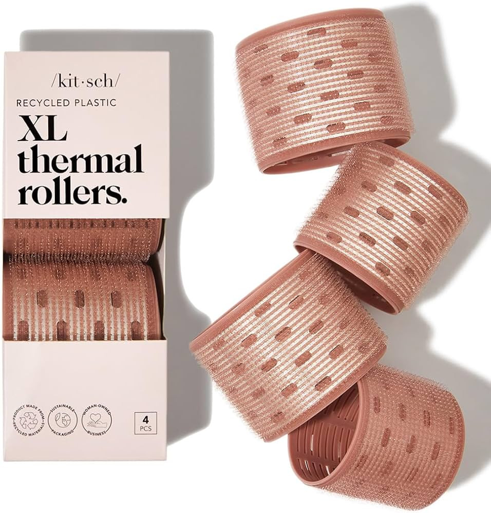 Kitsch XL Ceramic Thermal Hair Rollers for Short Hair - Velcro Rollers | Rollers Hair Curlers for... | Amazon (US)