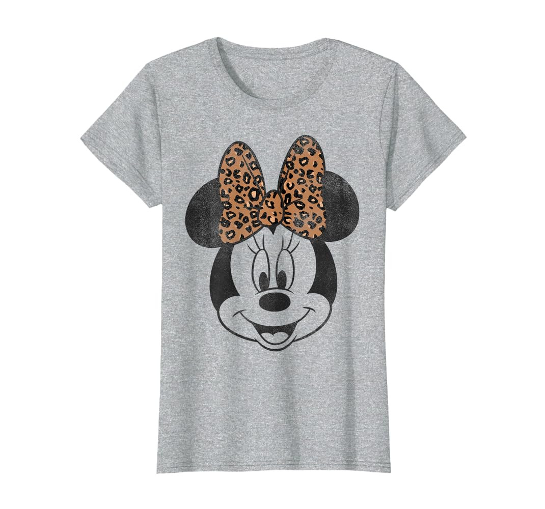 Disneyland Outfits Womens Minnie Mouse Leopard Bow T-Shirt | Amazon (US)