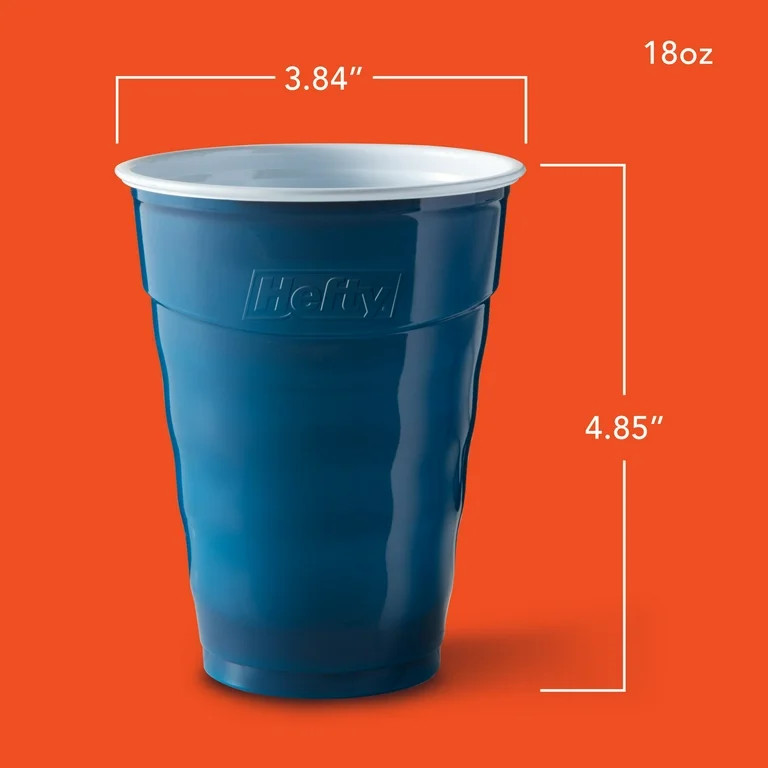 Hefty Party On Disposable Plastic Party Cups, Blue, 18 oz., 40 Count | Walmart (US)