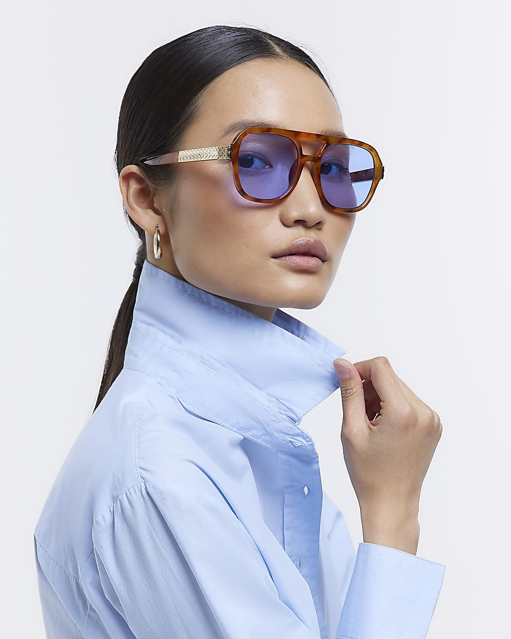 Brown aviator sunglasses | River Island (UK & IE)
