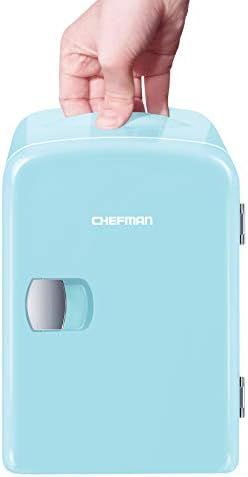 Chefman Mini Portable Blue Personal Fridge Cools Or Heats & Provides Compact Storage For Skincare... | Amazon (US)