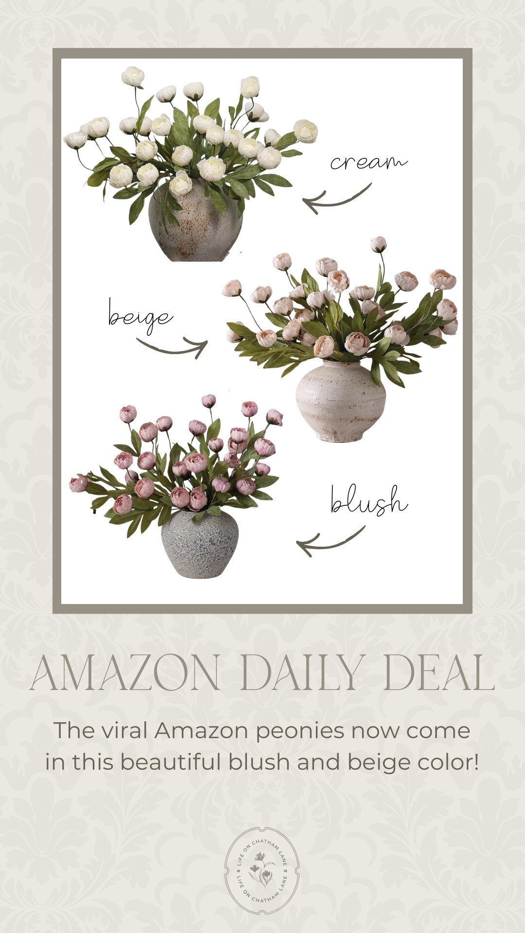 The viral Amazon peonies now come in two new colors- beige and blush!  They are all fully in stock so grab them now before they sell out! 

#LTKHome