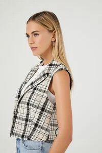 Tweed Plaid Open-Front Vest | Forever 21 (US)