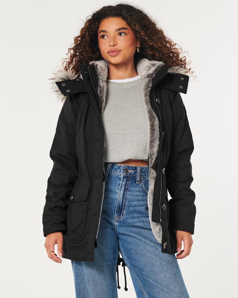 Faux Fur-Lined Cozy Parka | Hollister (US)