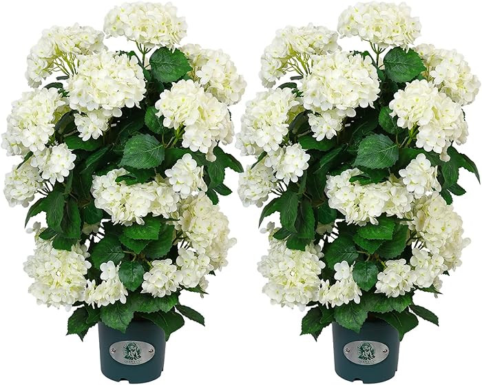 Faux Hydrangea Tree – 30 Inch Hydrangea Tree Artificial with White Flowers, UV Resistant Outdoo... | Amazon (US)