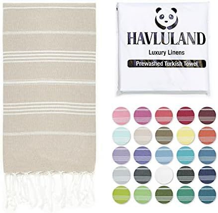 HAVLULAND Turkish Beach Towel -100% Cotton Super Absorbent Drying Quickly - Sandfree Sand Resista... | Amazon (US)