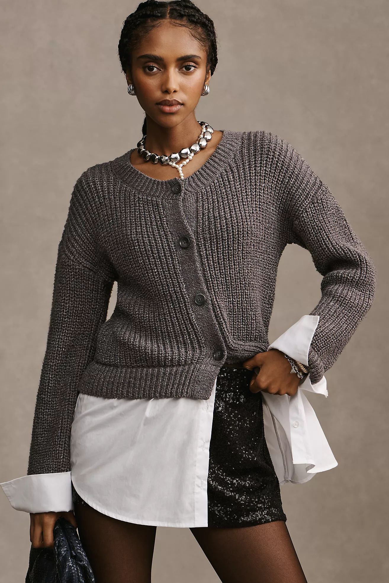 By Anthropologie Cropped Twofer Cardigan Sweater | Anthropologie (US)